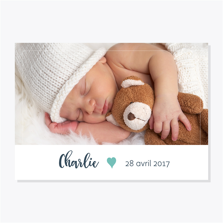 Faire-part naissance – Photo – Turquoise