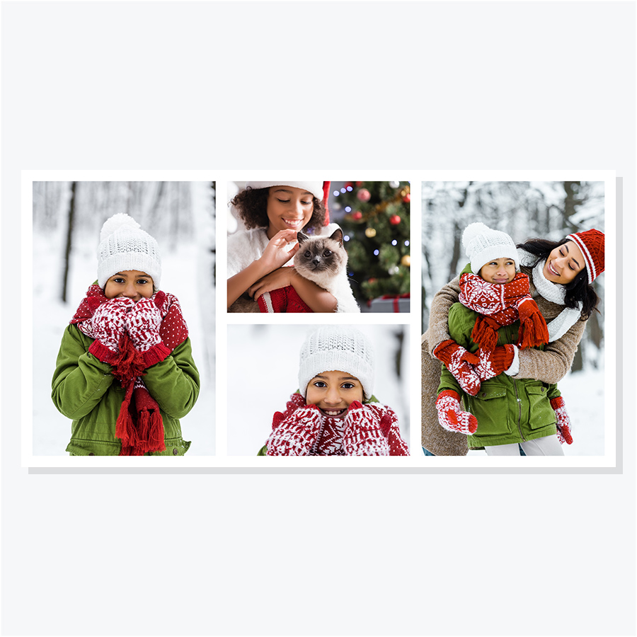 Carte de vœux de fin d'année avec quatre photos