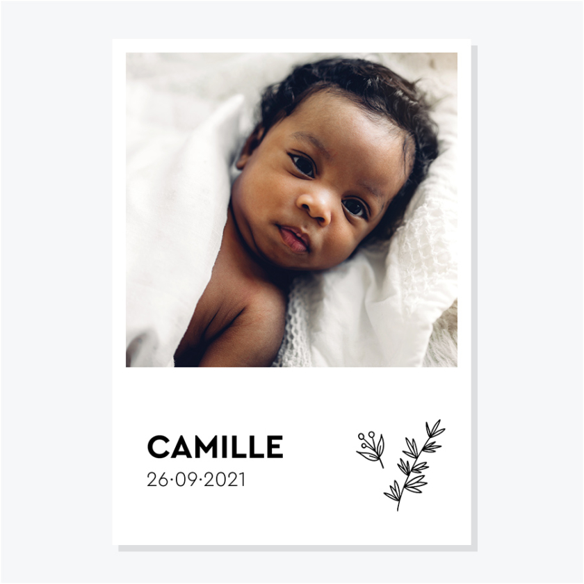 Faire-part de naissance personnalisable avec 2 photos